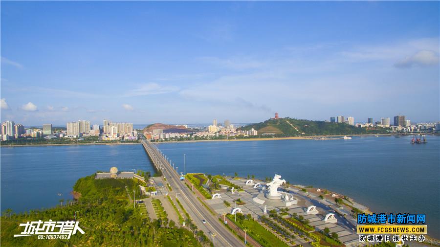 航拍防城港西湾旅游景区