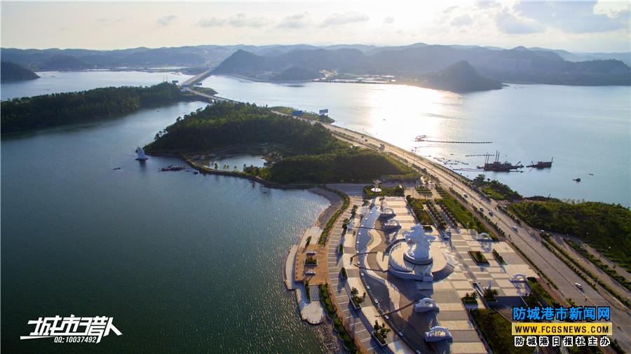航拍防城港西湾旅游景区